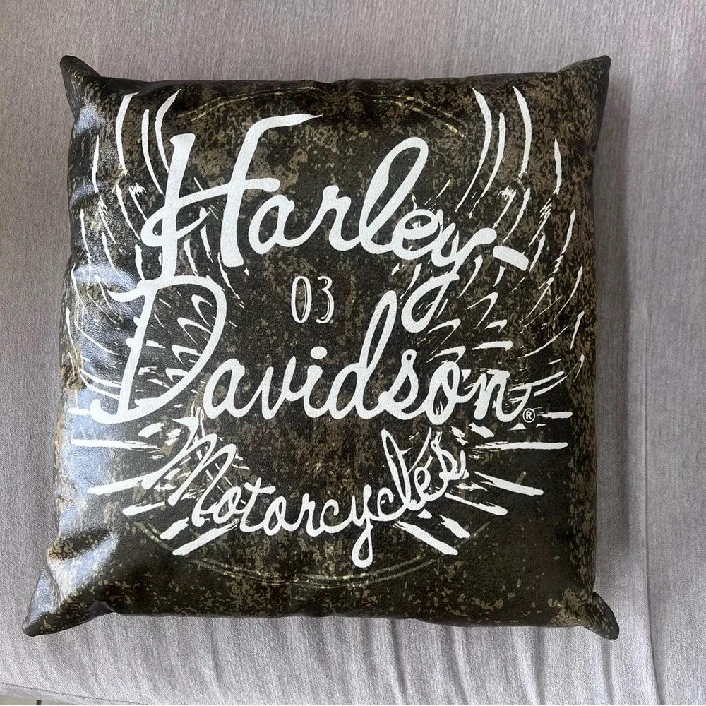 Harley Davidson Vinyl Pillow with removable case